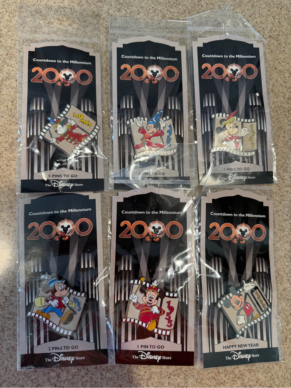 Disney Store 2000 Countdown to the Millennium Pin Set - Mickey & Friends